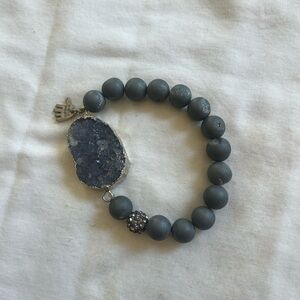 Gray Druzy Stone Bracelet